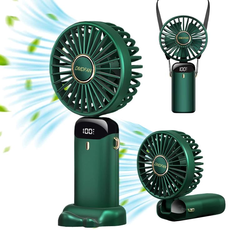 Foldable Rechargeable Desk Fan – Portable 3-in-1 Handheld, Neck & Table Fan with LED Display, 5 Speeds & USB Charging