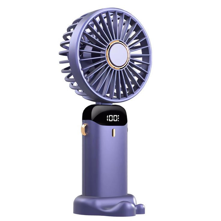 Foldable Rechargeable Desk Fan – Portable 3-in-1 Handheld, Neck & Table Fan with LED Display, 5 Speeds & USB Charging