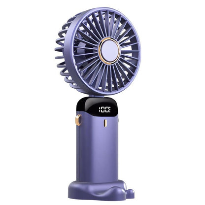 Foldable Rechargeable Desk Fan – Portable 3-in-1 Handheld, Neck & Table Fan with LED Display, 5 Speeds & USB Charging